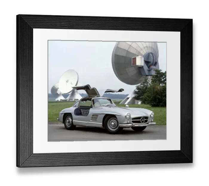 Framed Print : Mercedes 300 SL with gull-wing doors
