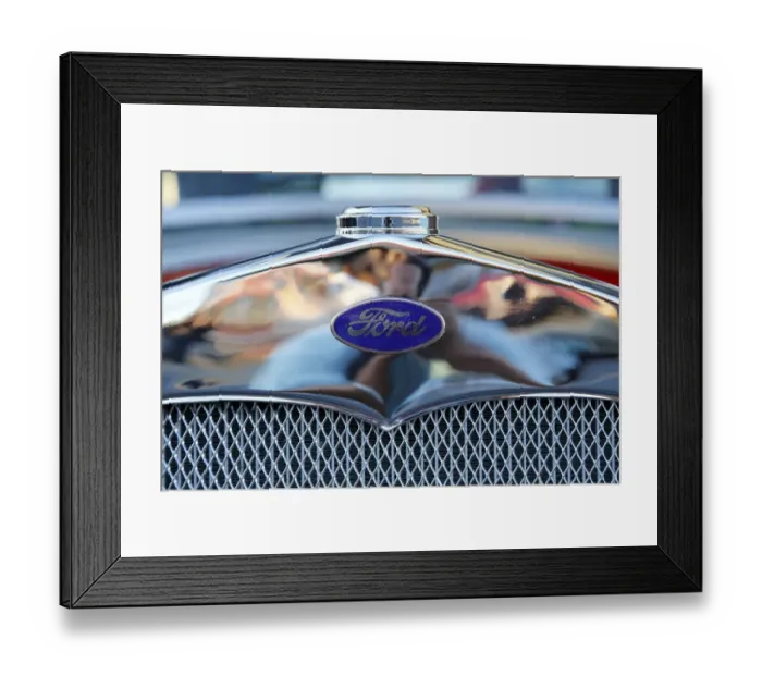 Framed Print : Ford logo on radiator of an oldtimer Framed Print : Ford logo on radiator of an oldtimer