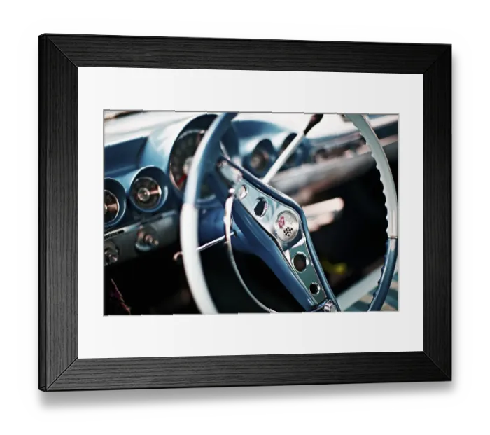 Framed Print : Chevrolet Impala Sedan 1960, cockpit