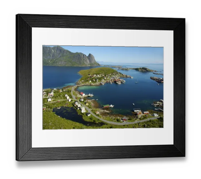 Framed Print : View on Reine Moskenesoya Lofoten Norway