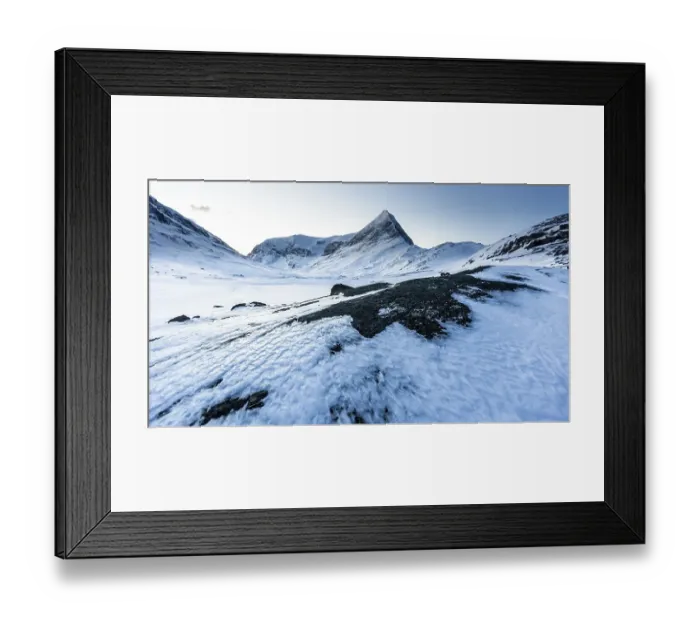 Framed Print : Mountain landscape and mountains in the snow Framed Print : Mountain landscape and mountains in the snow