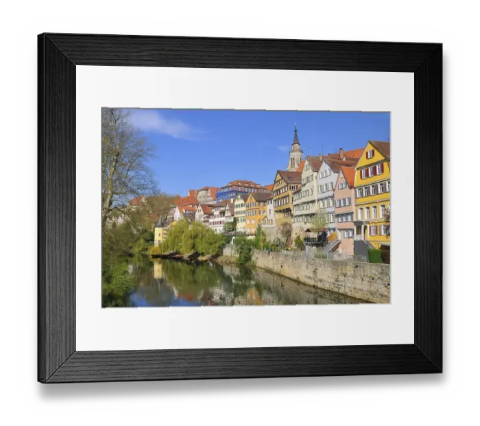 Framed Print : Neckar front, Tuebingen, Baden-Wuerttemberg