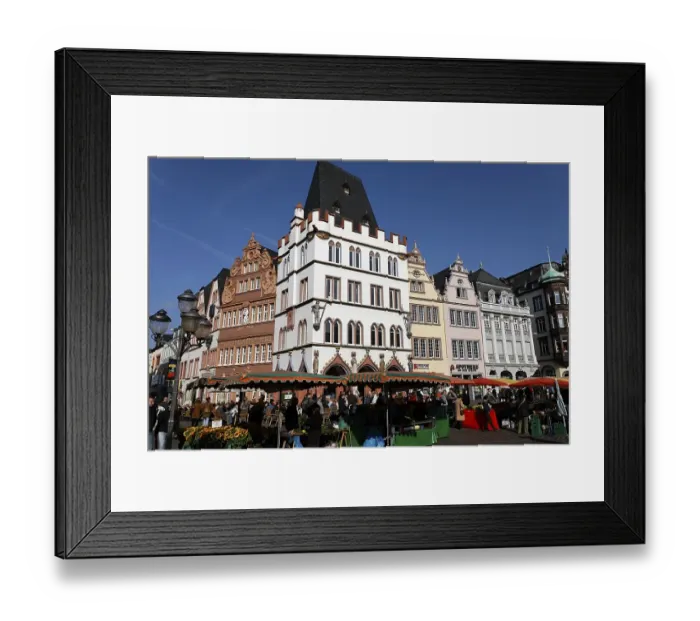 Framed Print : Main market place with row of beautiful old houses