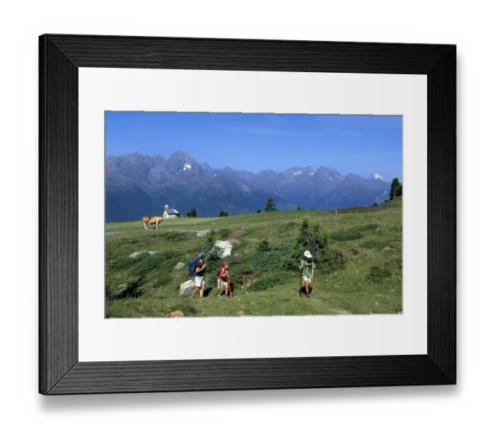 Framed Print : Hiking the Moelltal Valley hillsides