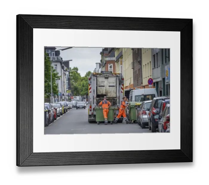 Framed Print : Rubbish truck, AWB, Cologne, North Rhine-Westphalia
