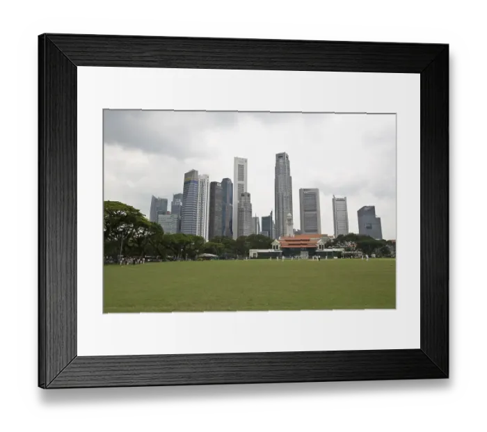 Framed Print : Financial district of Singapore and Singapore Cricket Club Framed Print : Financial district of Singapore and Singapore Cricket Club