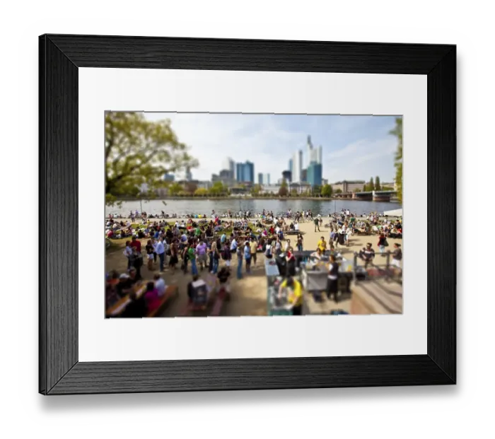 Framed Print : Young people on the Main river Framed Print : Young people on the Main river