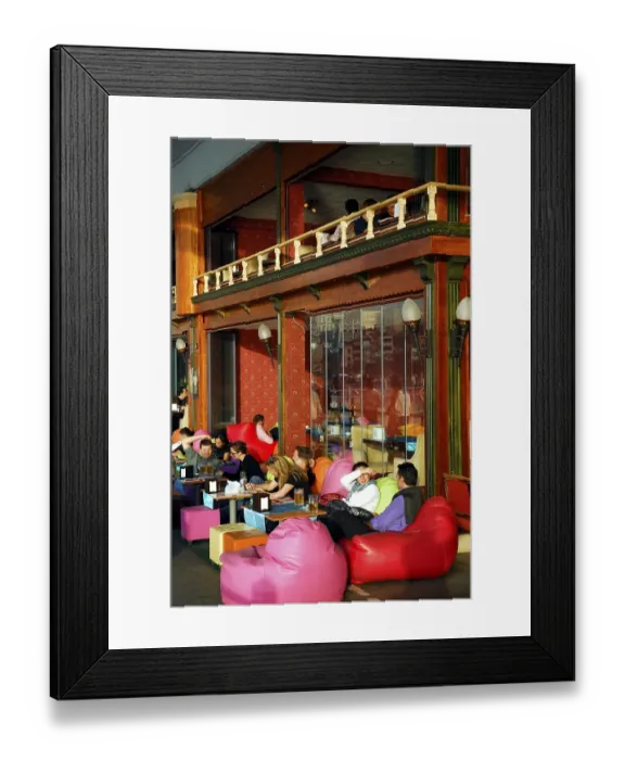 Framed Print : Bar cafe terrace on the Galata bridge