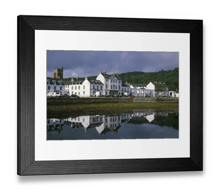 Framed Print : Historic houses facing the port