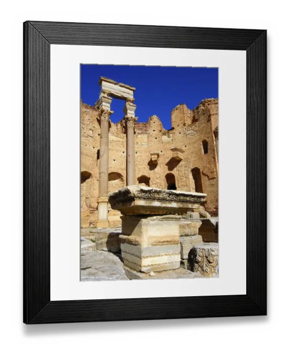 Framed Print : Severan Basilica, Ruins of the Roman City Leptis Magna Framed Print : Severan Basilica, Ruins of the Roman City Leptis Magna