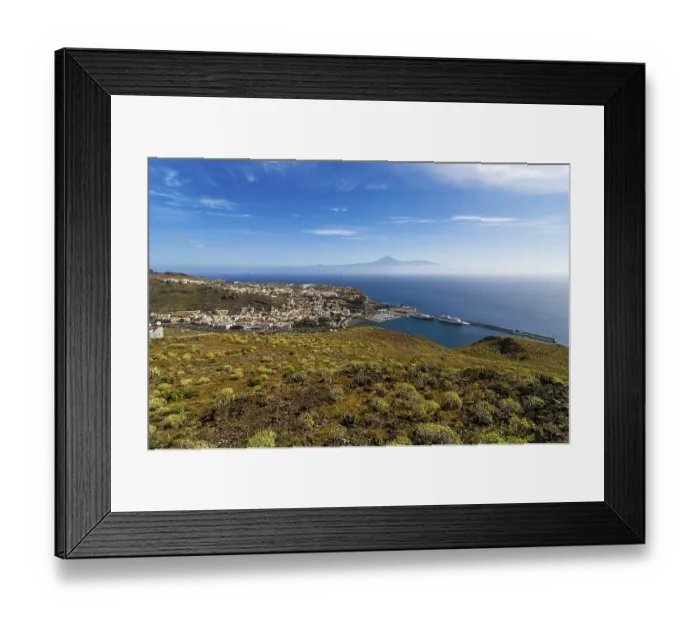 Framed Print : Town of San Sebastian, Mount Teide or Pico del Teide at back