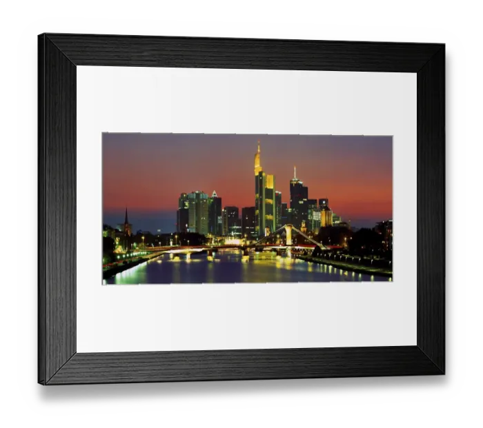 Framed Print : Skyline, Frankfurt am Main, Hesse, Germany, Europe
