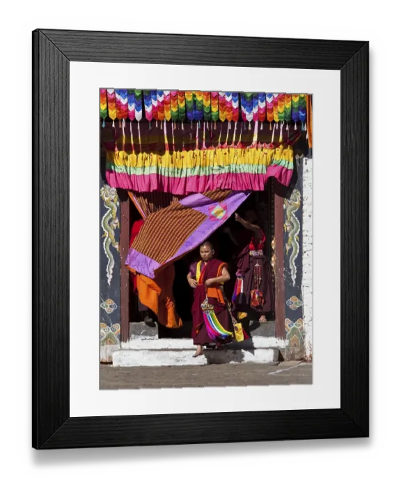 Framed Print : Monk about to perform dance at the yearly Trashigang Tsechu