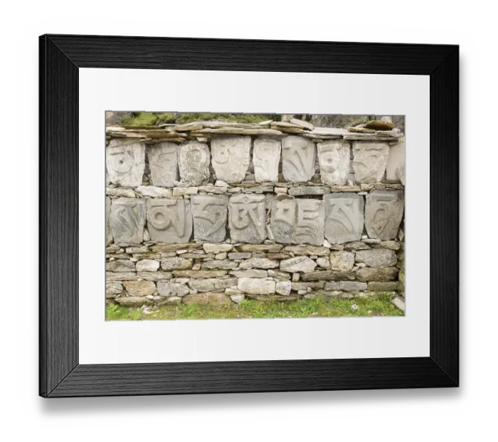 Framed Print : Mani wall, Mani stone, Dudh Kosi valley
