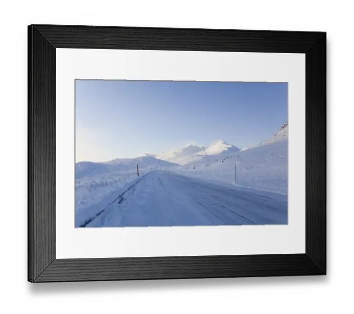 Framed Print : Icy road, South Klondike Highway near Fraser