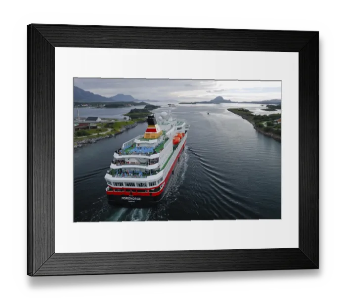 Framed Print : Ferry of the Hurtigruten, Bronnoy Framed Print : Ferry of the Hurtigruten, Bronnoy