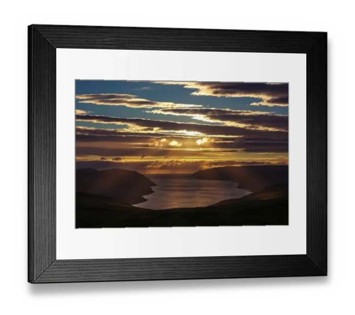 Framed Print : Sunset over the Tufjord near the North Cape