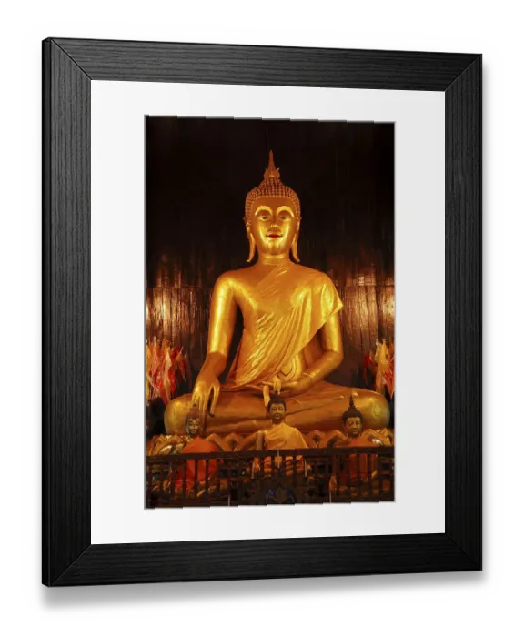 Framed Print : Buddha sculpture, Wat Phan Tao Framed Print : Buddha sculpture, Wat Phan Tao