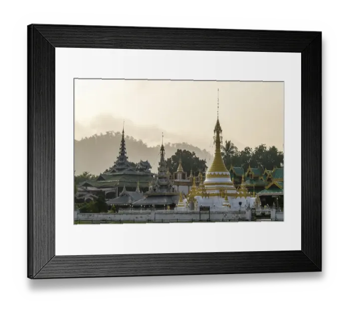Framed Print : Pagoda or Chedi, Temples of Wat Jong Kham and Chong Kham or Wat Jong Klang and Chong Klang