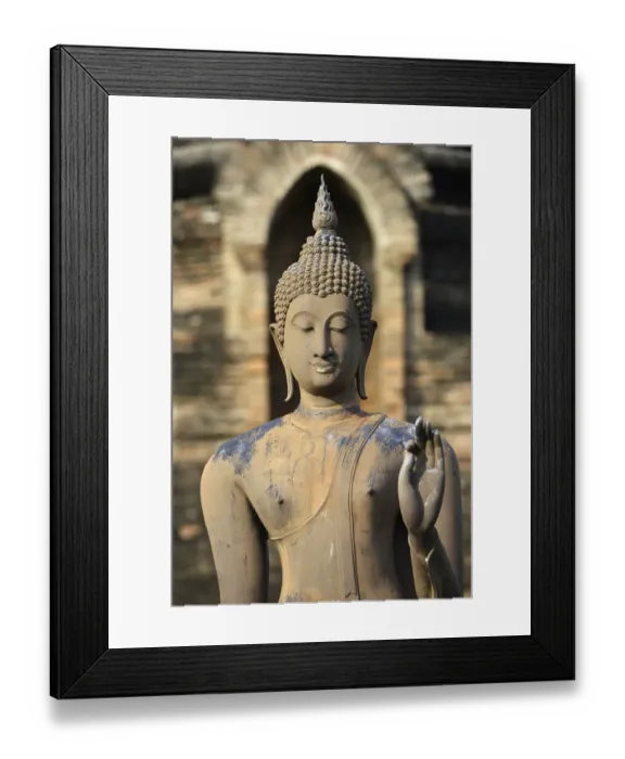 Framed Print : Buddha statue, detail, Wat Sa Si or War Sra Sri