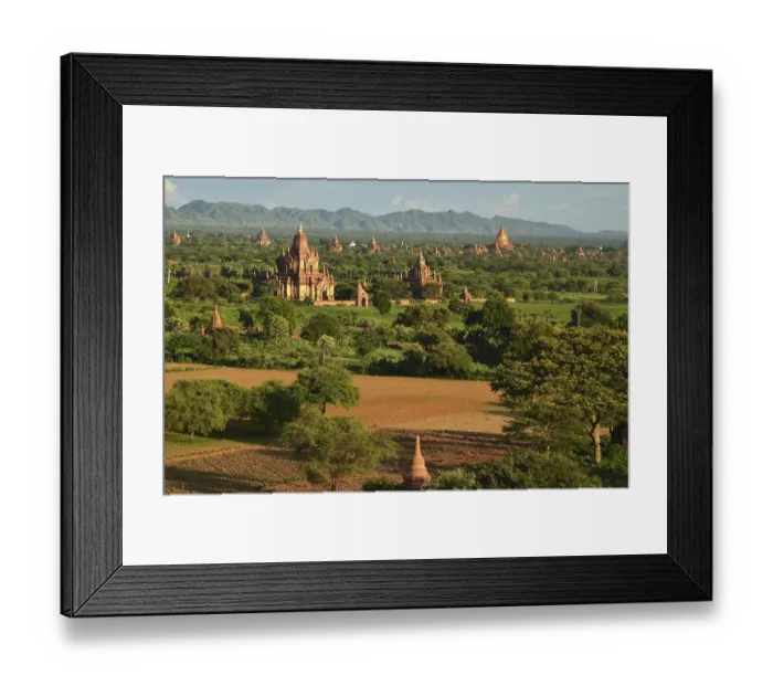 Framed Print : Pagoda field, temples, Zedi, Old Bagan