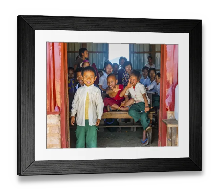 Framed Print : School children, classroom, Shan State