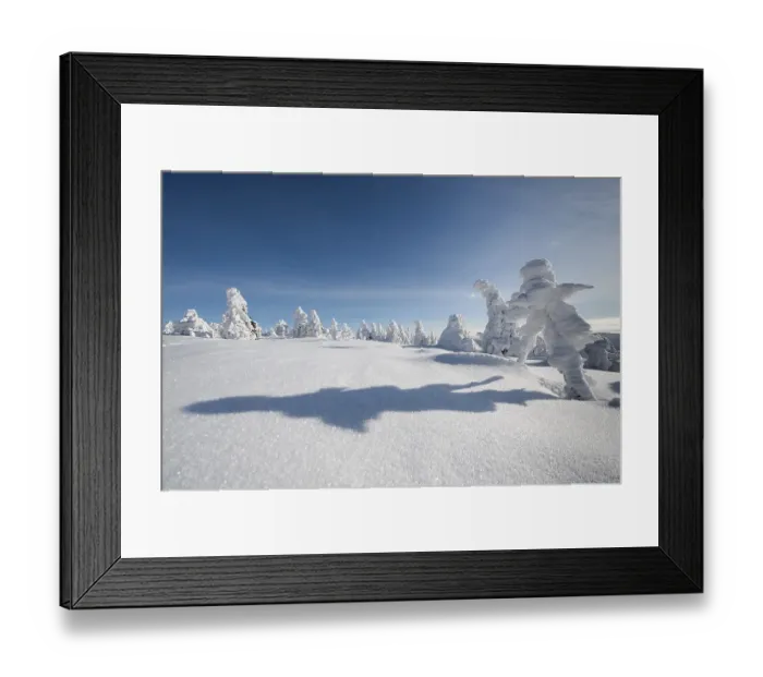Framed Print : Figure with shadow, winter on Mt Brocken in the Harz Framed Print : Figure with shadow, winter on Mt Brocken in the Harz