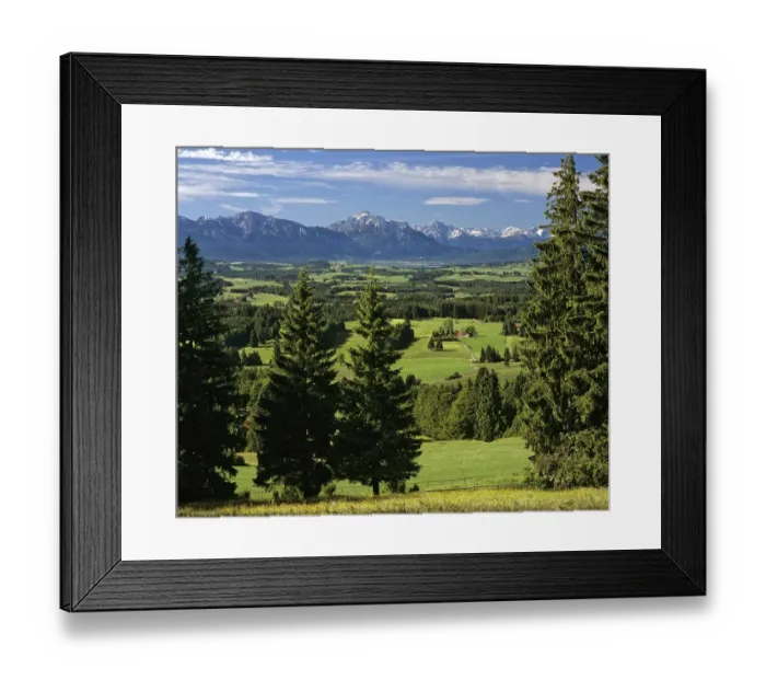 Framed Print : View from Auerberg Mountain, Ammer Valley Alps