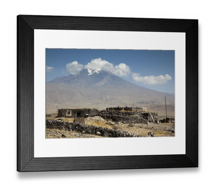 Framed Print : Stone hut on Mount Ararat, Agri Dagi