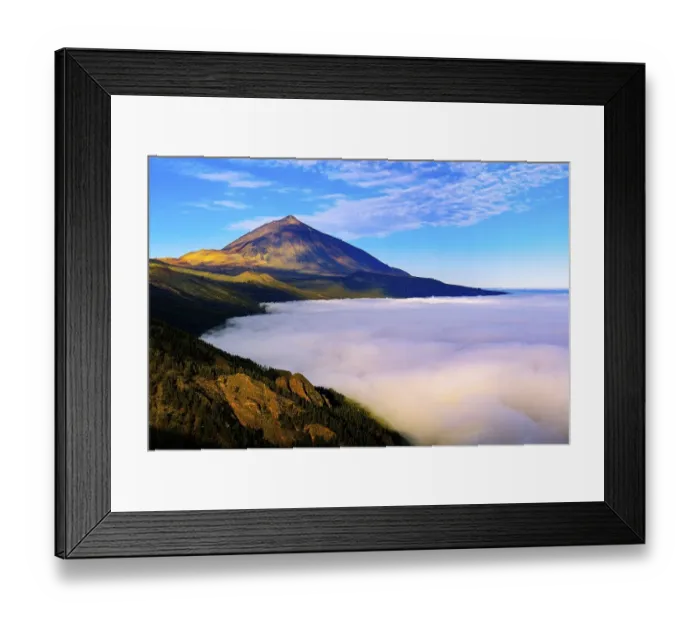 Framed Print : Pico del Teide at sunrise over trade wind clouds