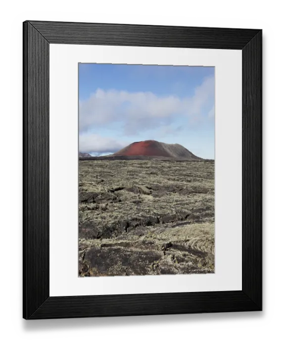 Framed Print : Caldera Colorada volcano, lava field with lichens