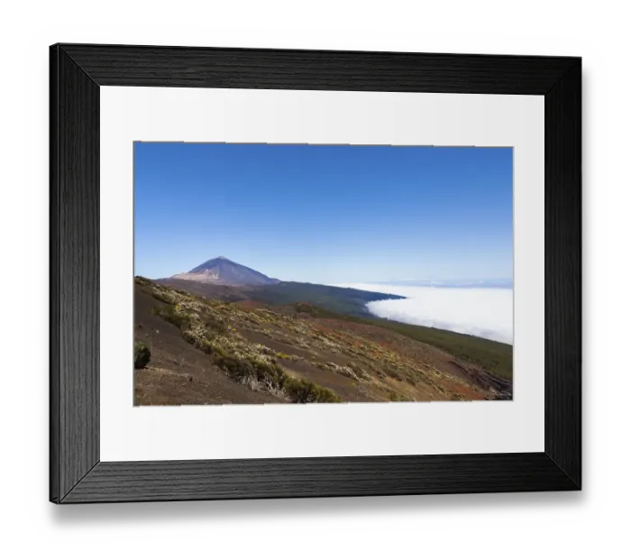 Framed Print : Landscape with vegetation typical of the Parque Nacional de las Canadas del Teide