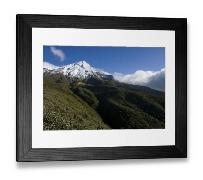 Framed Print : Snow-covered Mount Egmont volcano