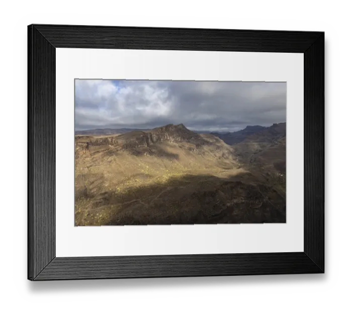 Framed Print : View of the mountains in the Parque Natural de Pilancones