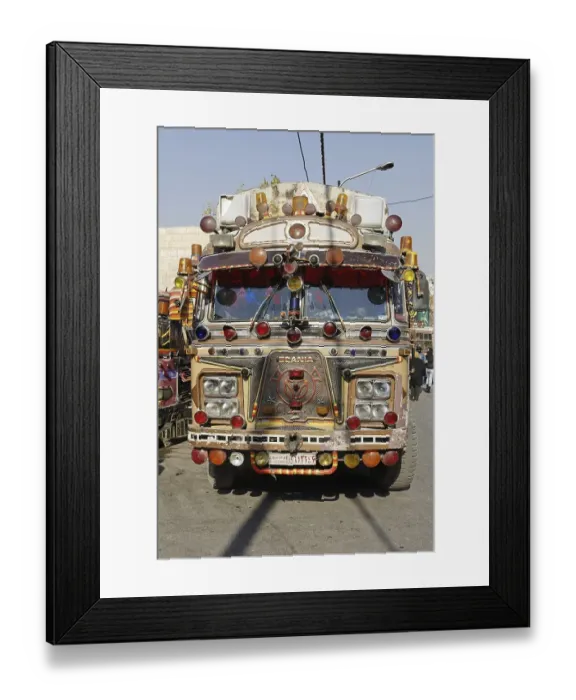 Framed Print : Old decorated bus in the old town of Damascus Framed Print : Old decorated bus in the old town of Damascus