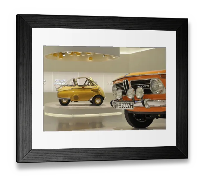 Framed Print : Isetta and BMW 2002TI at the BMW Museum