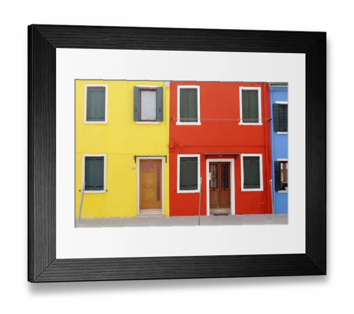 Framed Print : Colourful building facades, Burano Island