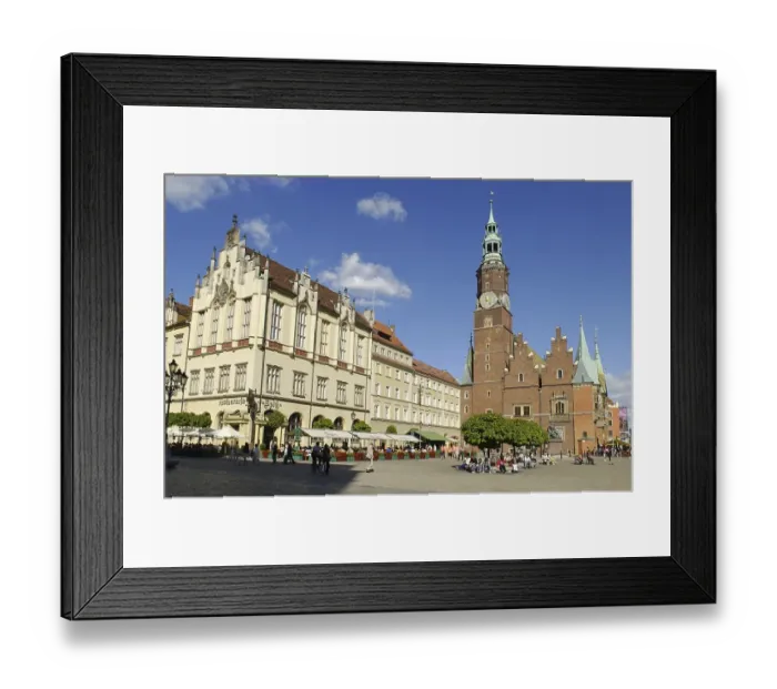 Framed Print : Market square, rynek of Wroclaw with town hall Framed Print : Market square, rynek of Wroclaw with town hall