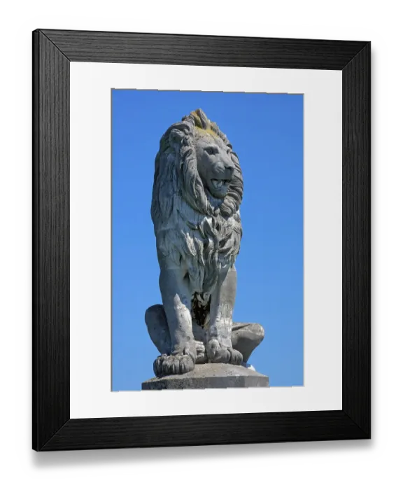 Framed Print : Bavarian lion, Lindau, Bavaria, Germany, Europe