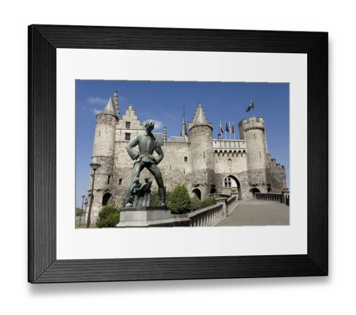 Framed Print : Castle Steen, sculpture Lange Wapper Framed Print : Castle Steen, sculpture Lange Wapper