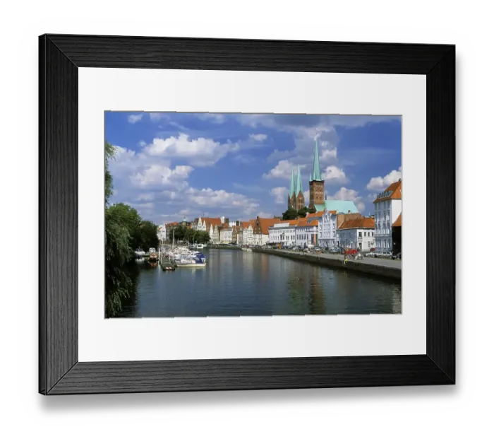 Framed Print : Upper trave river, Luebeck, Schleswig Holstein