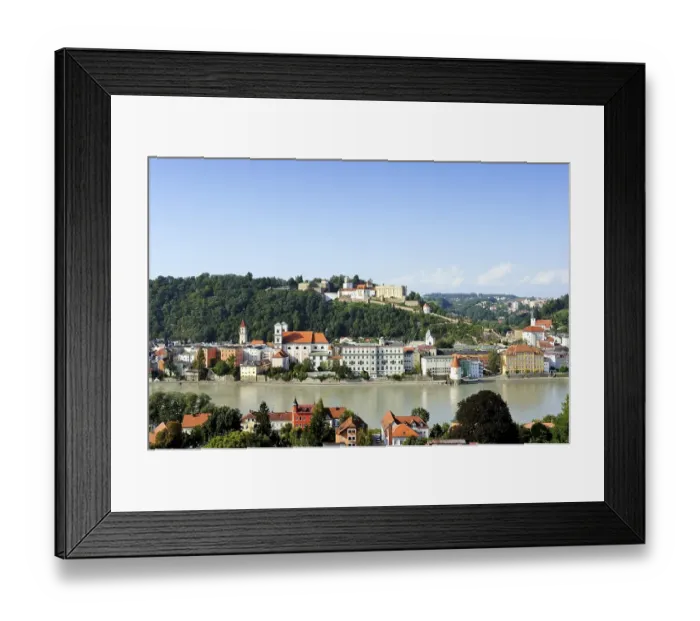 Framed Print : Passau, view over the Inn River with the Church of St