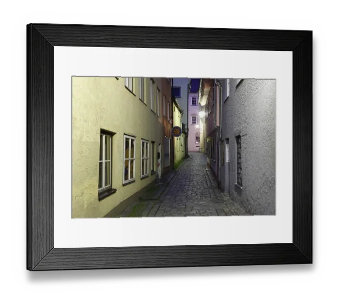 Framed Print : Buchdruckergasse alley, old town Memmingen