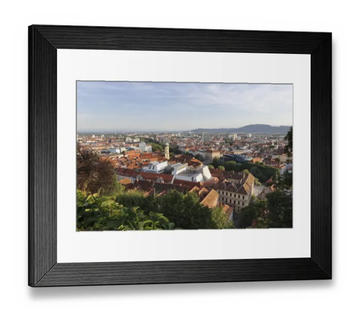 Framed Print : View from Schlossberg, castle hill