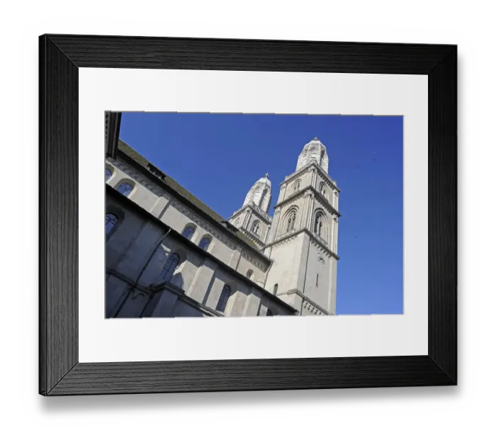 Framed Print : Grossmuenster church, Zurich, Switzerland, Europe