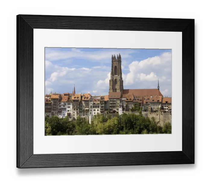 Framed Print : Old part of Freiburg / Fribourg, Switzerland