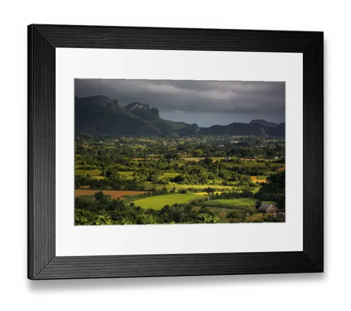 Framed Print : Tobacco fields and the Mogotes karst mountains Framed Print : Tobacco fields and the Mogotes karst mountains