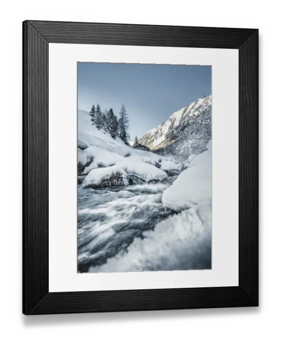 Framed Print : Horlach creek in winter Oetztal Framed Print : Horlach creek in winter Oetztal