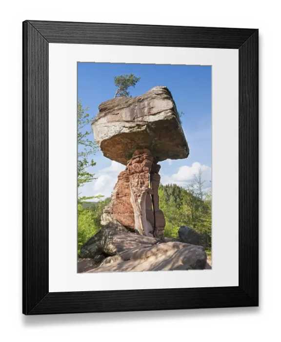 Framed Print : Spring at the Teufelstisch, rock formation Framed Print : Spring at the Teufelstisch, rock formation