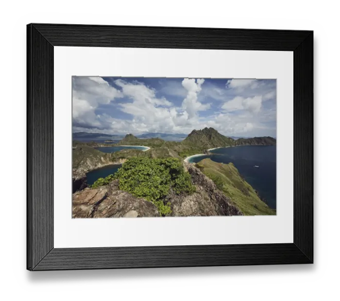 Framed Print : View from ridge, Padar Island, Komodo National Park